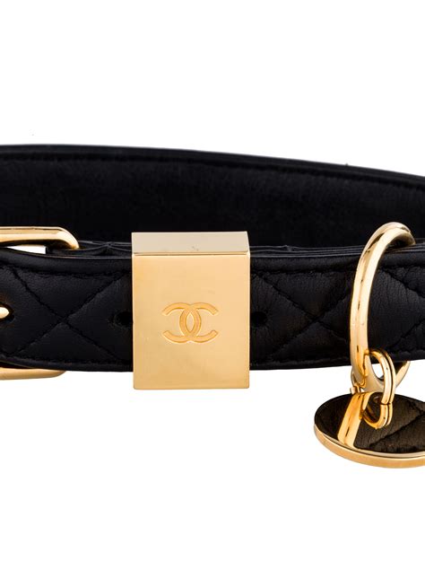 chanel quilted dog collar